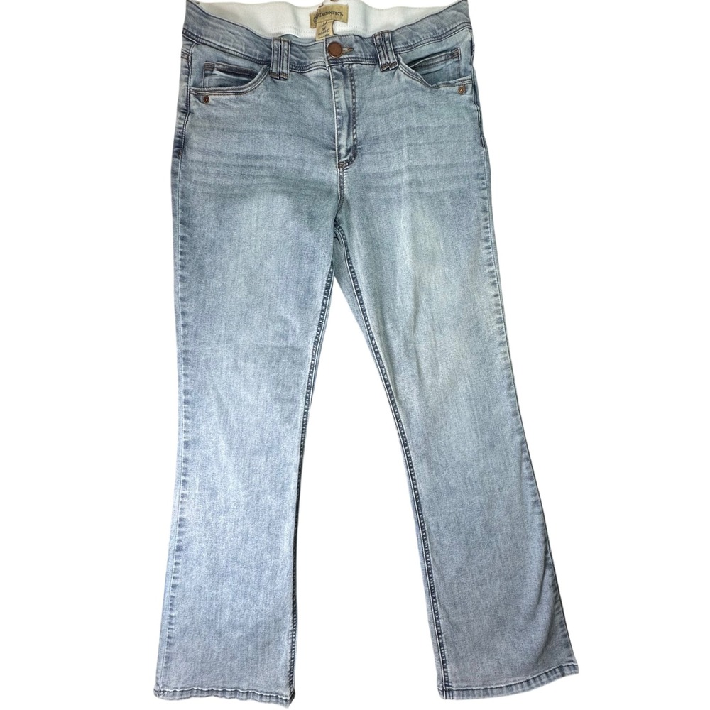 Democracy Ab Solution Bootcut Jeans Light Wash Denim Stretch Size 14 Slimming